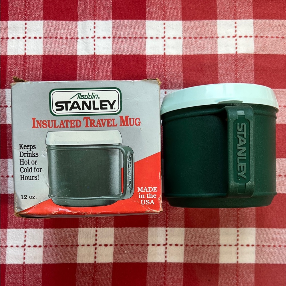 Vintage Aladdin Stanley Mint Green Travel Mug Lid and Box - Picture 8 of 10